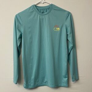 Quiksilver Aqua Long Sleeve Rash Guard Shirt Recycled Size 12 M ….  (G2)✨